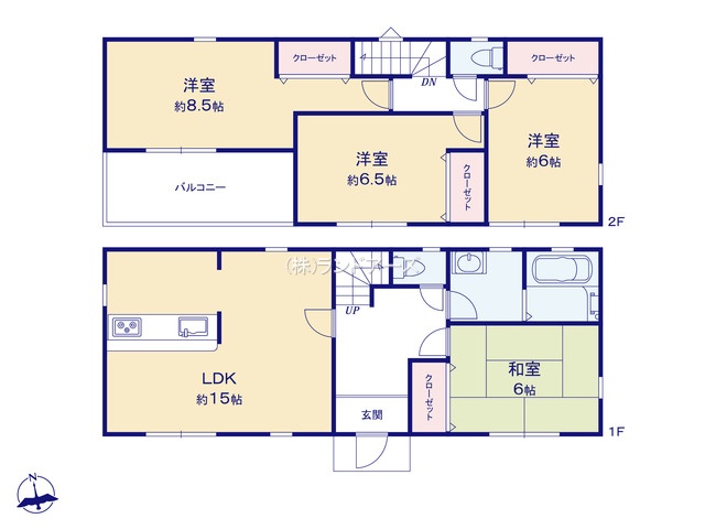 常滑市市場町4丁目(中古戸建・・2,200万円)の間取り図