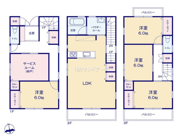 名古屋市西区稲生町1丁目（中古戸建・4SLDK・3,790万円）の間取り図