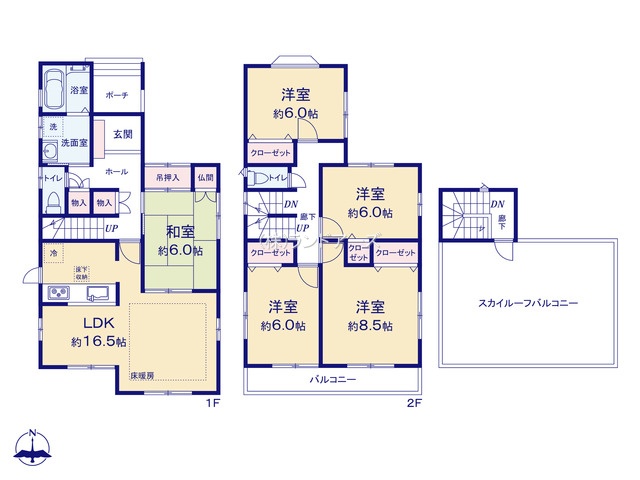 岩倉市稲荷町羽根の間取り図