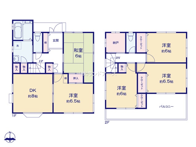 知多市巽が丘1丁目（中古戸建・・2,099万円）の間取り図