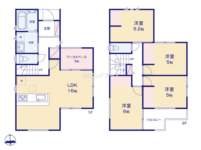 大治町長牧中道Ⅱ2(建売・4LDK・2,480万円)の間取り図