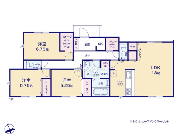 高浜市論地町5丁目（戸建）01（建売・3LDK・3,782万円）の間取り図