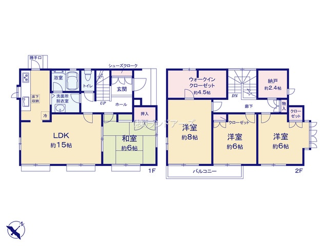 名古屋市名東区上菅（中古戸建）（中古戸建・4LDK・4,699万円）の間取り図
