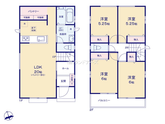 海部郡大治町大字東條字中切(戸建)A(建売・4LDK・2,890万円)の間取り図