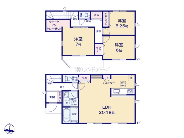 名古屋市守山区上志段味Ⅴ1（建売・3LDK・3,674万円）の間取り図