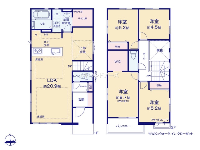 名古屋市中村区諏訪町1(建売・4LDK・4,299万円)の間取り図