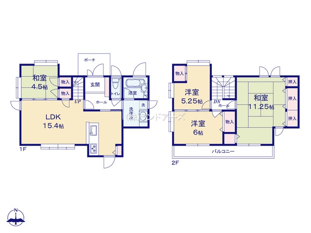愛西市稲葉町米野(中古戸建・4LDK・2,790万円)の間取り図