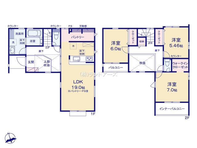 名古屋市南区砂口町3（建売・ 3LDK・4,380万円）の間取り図