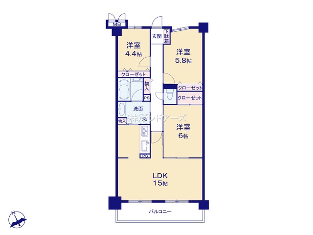 ネオハイツ平針南(・・2,098万円)の間取り図