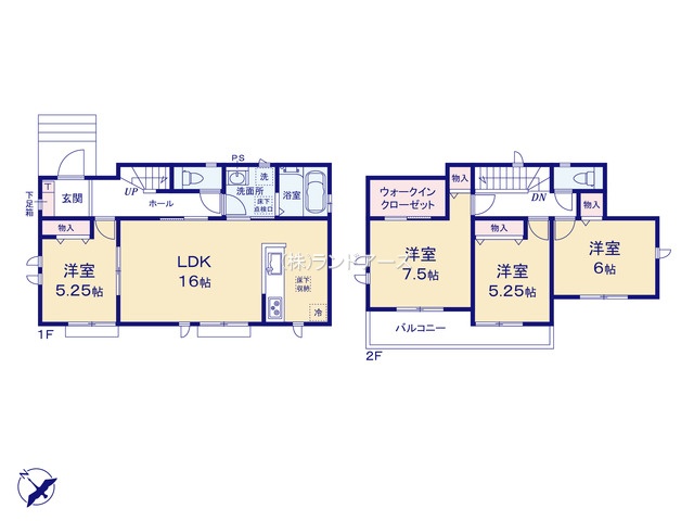 知多市新知字南新生（戸建）A（建売・4LDK・3,290万円）の間取り図