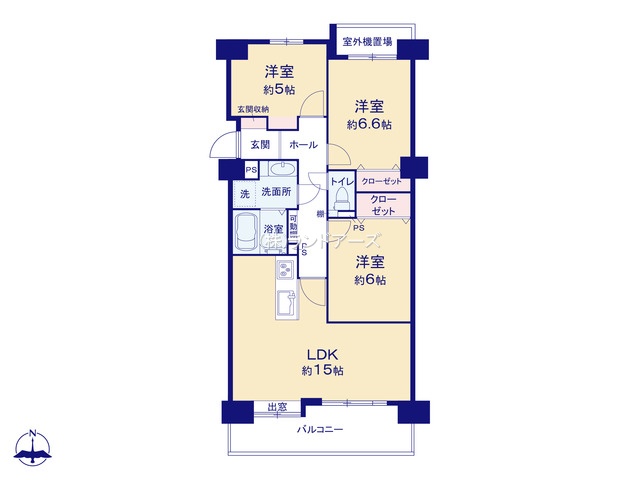 瀬戸西本町パークホームズ(・3LDK・1,499万円)の間取り図