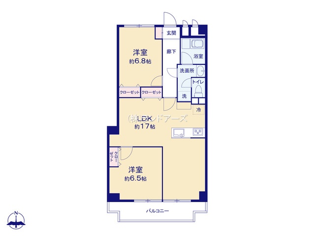 ニューコーポ白鳥（・ 2LDK・1,399万円）の間取り図