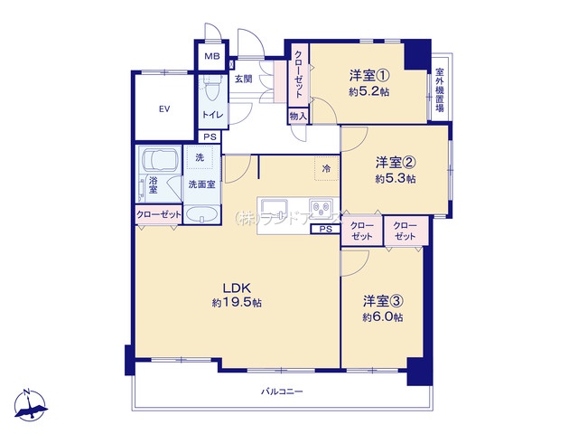 サンパーク新道II（・ 3LDK・3,699万円）の間取り図