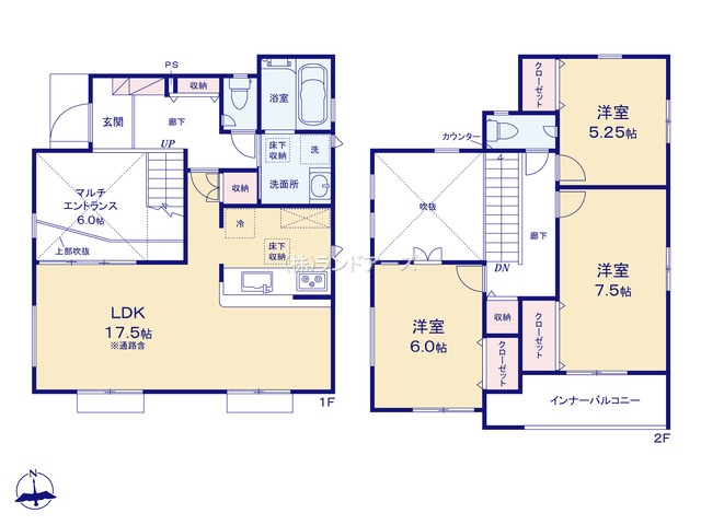 名古屋市港区春田野1（建売・3LDK・3,680万円）の間取り図