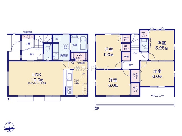 名古屋市港区春田野4（建売・4LDK・3,295万円）の間取り図