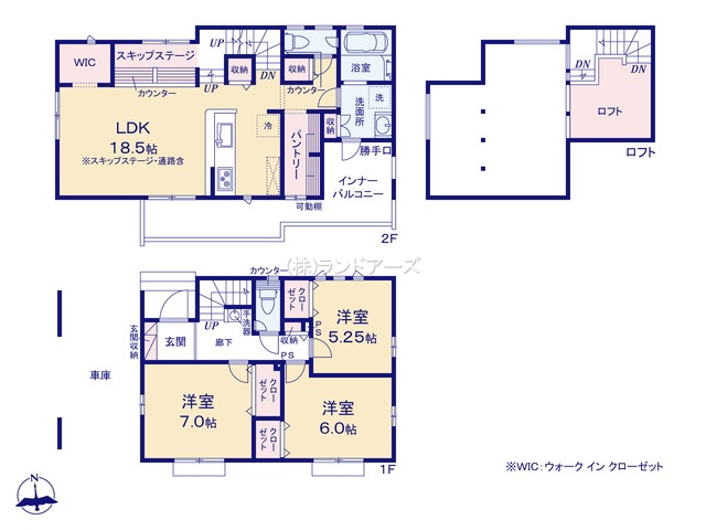 名古屋市港区春田野5（建売・3LDK・3,350万円）の間取り図