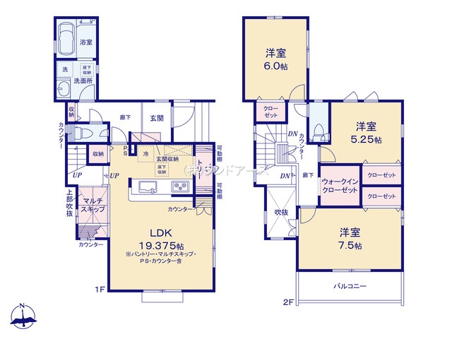 名古屋市港区春田野6（建売・3LDK・3,195万円）の間取り図