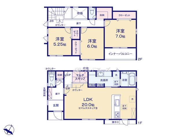 名古屋市緑区藤塚2（建売・3LDK・5,490万円）の間取り図