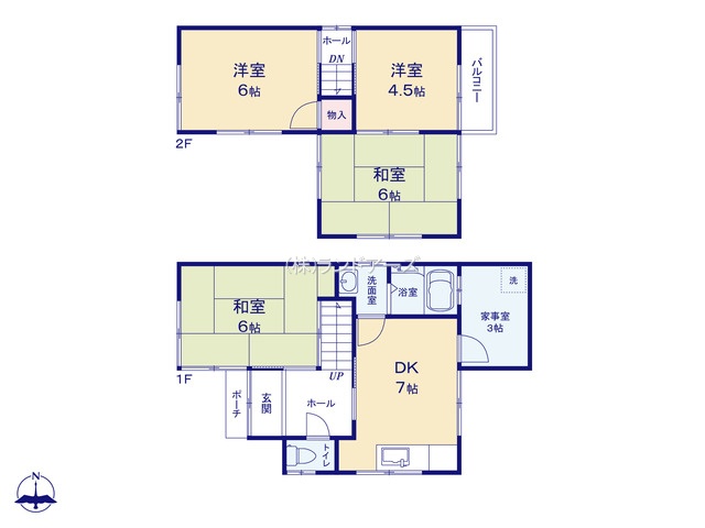 名古屋市南区大堀町（中古戸建・4DK・1,220万円）の間取り図