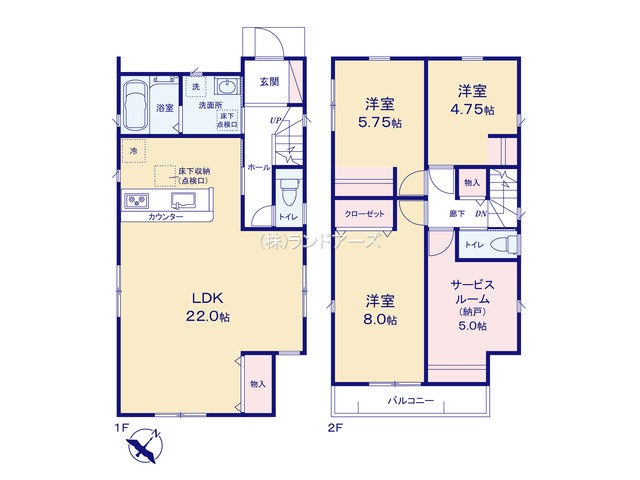 名古屋市緑区大高町字折戸（中古戸建・5DK・2,349万円）の間取り図