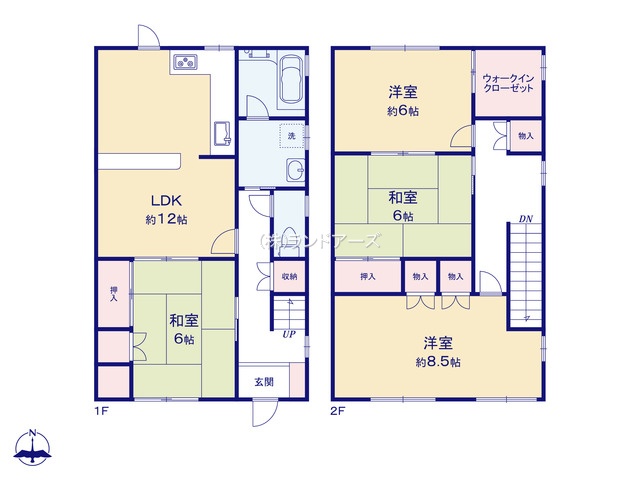 愛西市町方町南堤外(中古戸建・4LDK・1,100万円)の間取り図