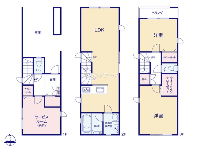 名古屋市西区児玉2丁目（中古戸建・2SLDK・3,549万円）の間取り図