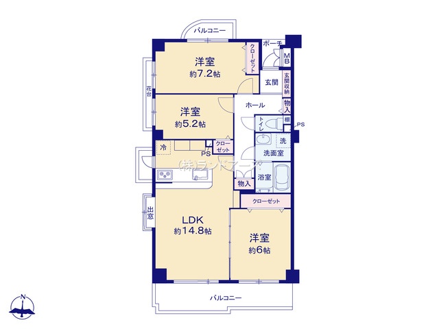 コープ野村桜山東(・3LDK・2,299万円)の間取り図
