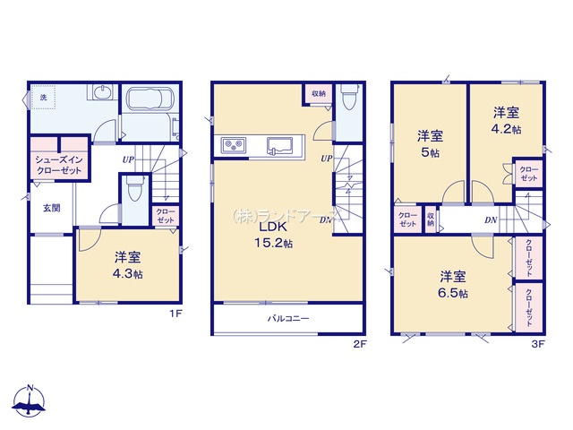名古屋市中村区深川町3丁目(戸建)01(建売・4LDK・4,490万円)の間取り図
