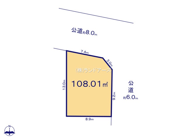 名古屋市千種区宮根台1丁目（土地）02の間取り図