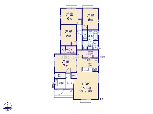 愛西市渕高町明六(戸建)A(建売・4LDK・2,990万円)の間取り図