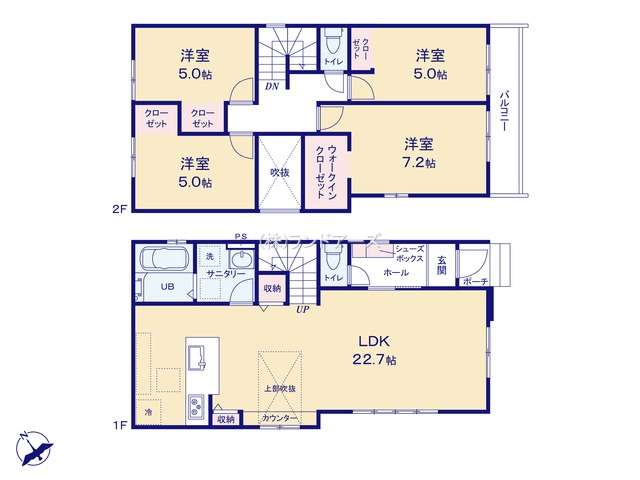 知多市つつじが丘3丁目（戸建）01（建売・4LDK・3,799万円）の間取り図