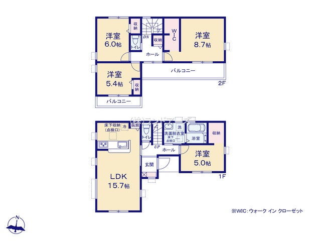 名古屋市守山区森孝4丁目（戸建）01（建売・4LDK・4,090万円）の間取り図