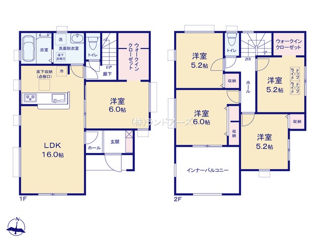 名古屋市守山区森孝4丁目（戸建）03（建売・5LDK・3,790万円）の間取り図