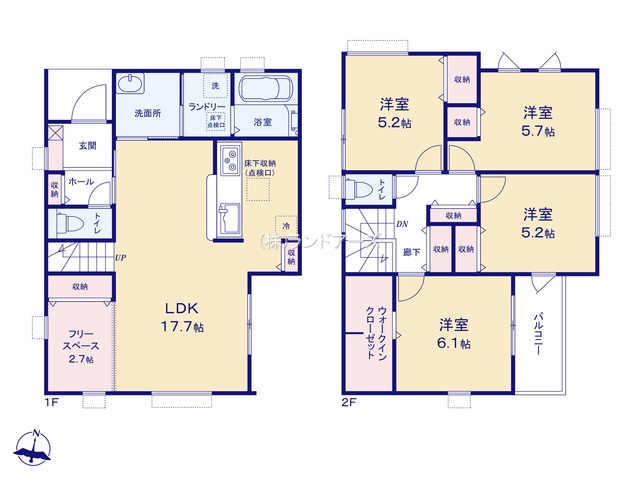 名古屋市守山区森孝4丁目（戸建）04（建売・4LDK・4,290万円）の間取り図