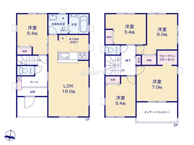名古屋市守山区森孝4丁目（戸建）05（建売・5LDK・4,290万円）の間取り図