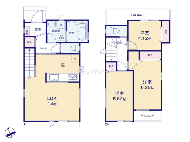 名古屋市緑区滝ノ水4丁目（戸建）A（建売・3LDK・3,790万円）の間取り図