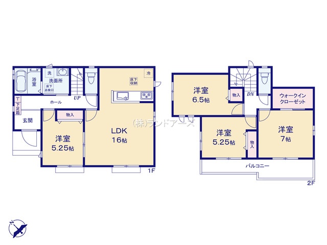 知多市新知字南新生（戸建）E（建売・4LDK・3,390万円）の間取り図