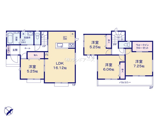 知多市新知字南新生（戸建）F（建売・4LDK・3,390万円）の間取り図