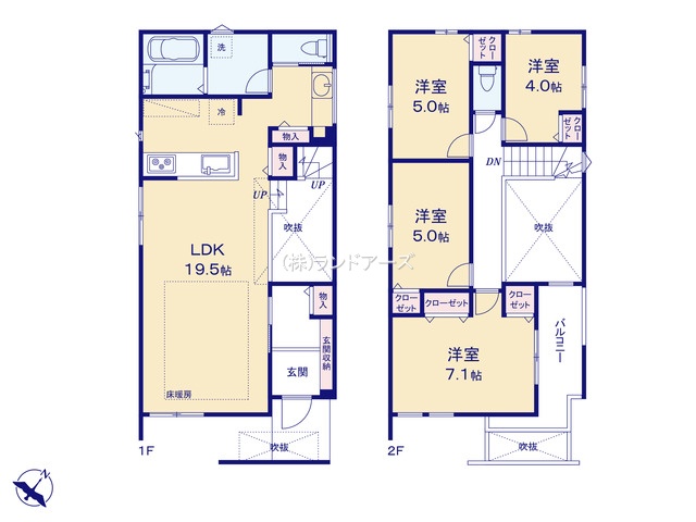 名古屋市名東区若葉台（戸建）01（建売・4LDK・5,990万円）の間取り図