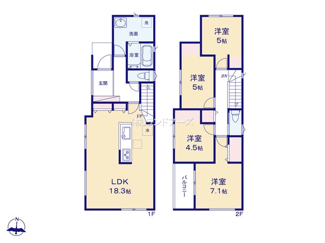 春日井市朝宮町3丁目(戸建)01(建売・4LDK・3,799万円)の間取り図