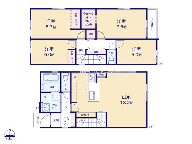 名古屋市南区要町1丁目（戸建）01（建売・4LDK・3,799万円）の間取り図
