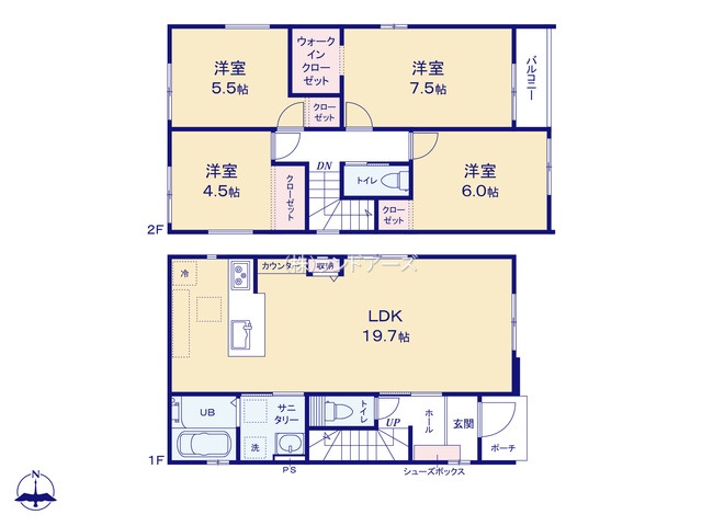 名古屋市南区要町1丁目（戸建）02（建売・4LDK・3,899万円）の間取り図