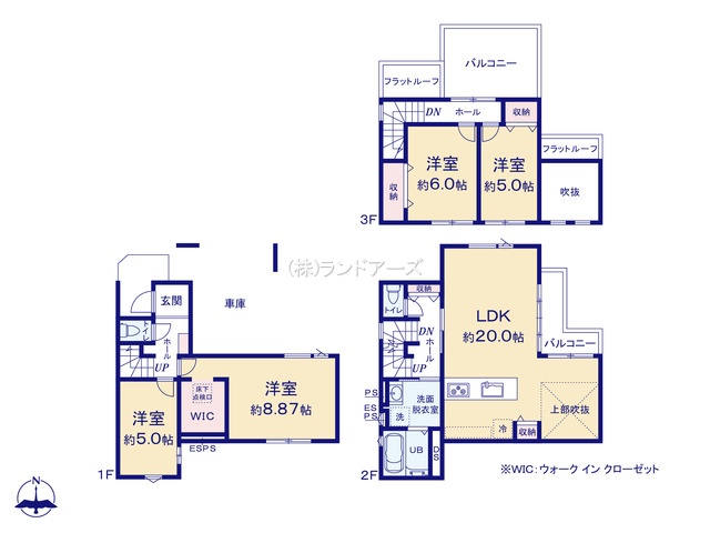 名古屋市西区上堀越町2丁目（戸建）02（建売・4LDK・4,499万円）の間取り図