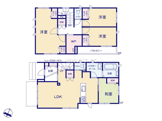 知多市にしの台2丁目（中古戸建・・3,890万円）の間取り図