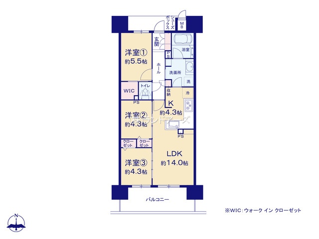 リコット岡崎羽根の間取り図