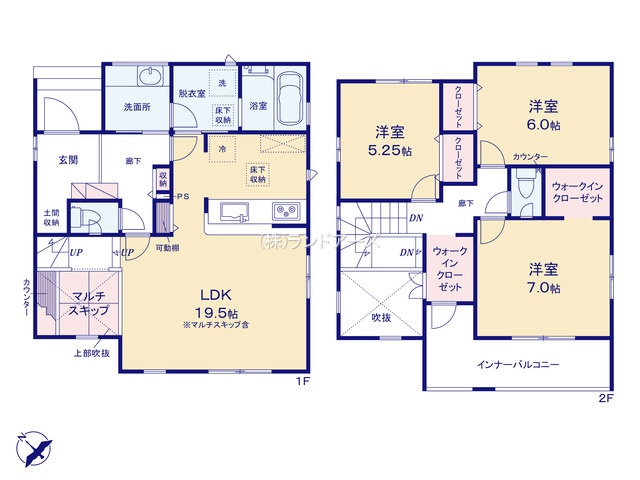 日進市藤塚3丁目（戸建）02（建売・3LDK・4,580万円）の間取り図