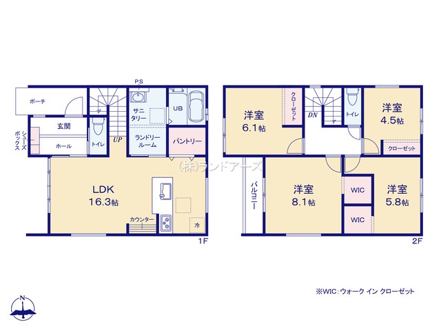 名古屋市港区中川本町6丁目（戸建）01（建売・4LDK・3,999万円）の間取り図