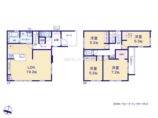 名古屋市港区十一屋3丁目（戸建）02（建売・4LDK・3,399万円）の間取り図