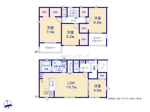 名古屋市北区楠味鋺2丁目(戸建)03(建売・4LDK・3,677万円)の間取り図