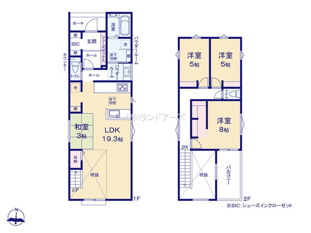 名古屋市西区赤城町（戸建）01（建売・3LDK・5,080万円）の間取り図